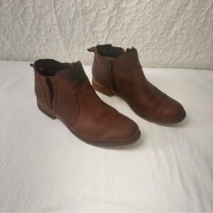 Brown Leather Ankle Boots Josef Seibel Shoes Size 39/8.5 Women's Brown